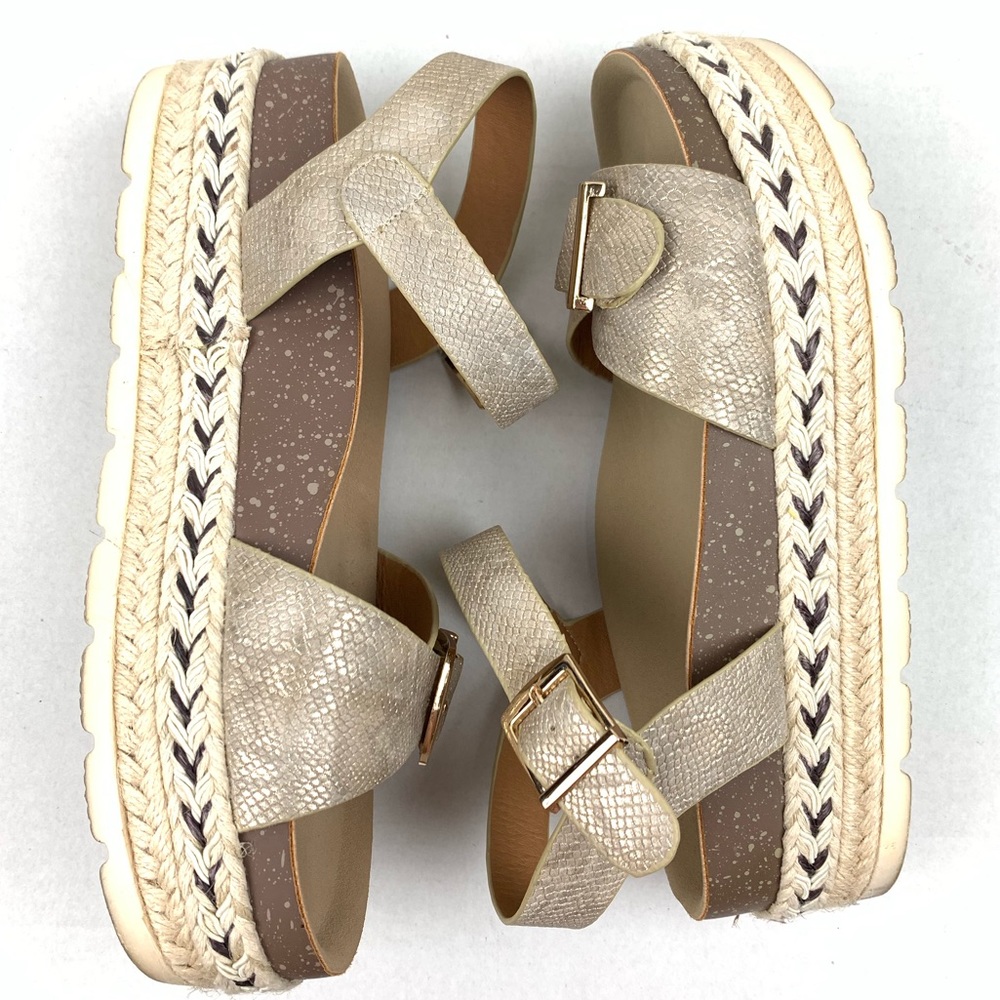 Refresh Mexy Bronze Gold Elevator Sandal Wedge 39